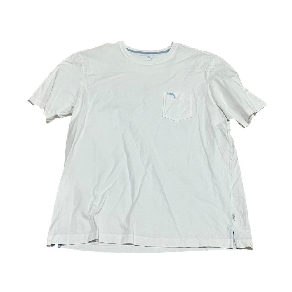Tommy Bahama T-Shirt Mens Size L White Crew Neck Short Sleeve Pocket Tee - Picture 4 of 8